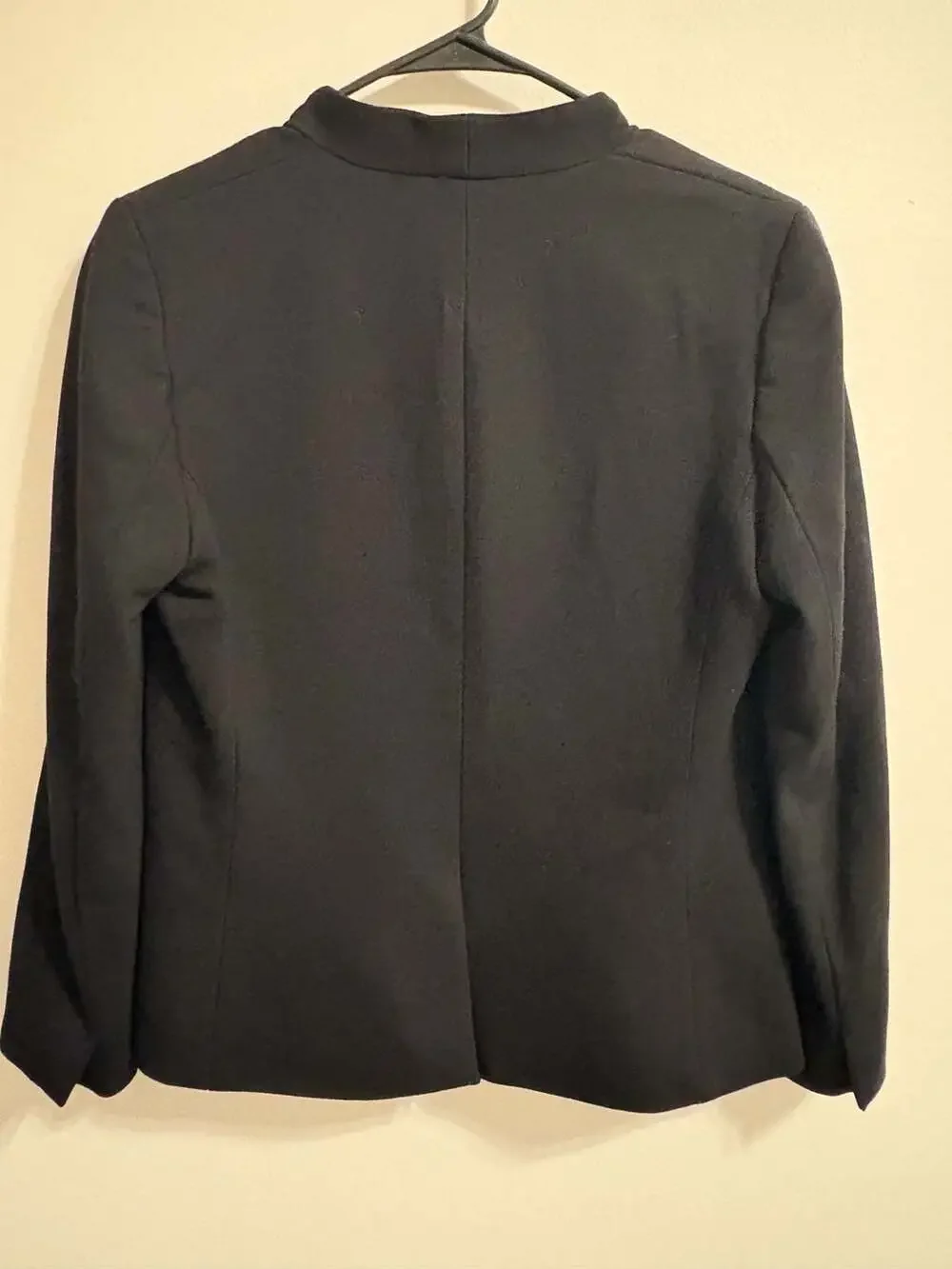 J.Crew Black Collarless Blazer Jacket Size 8 workwear career office